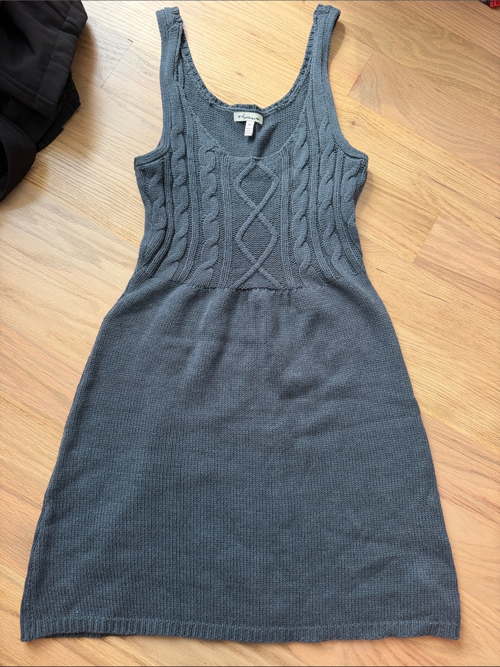 Charcoal Cable Knit Tank Dress